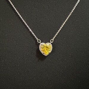 Yellow Heart Pendant Necklace Park Lane retired